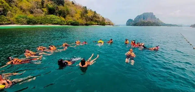 Snorkelling near an island