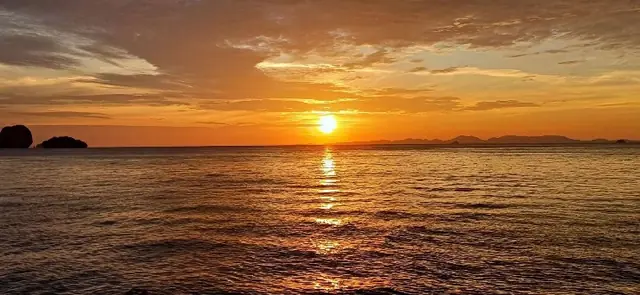 Sunset over the Krabi sea